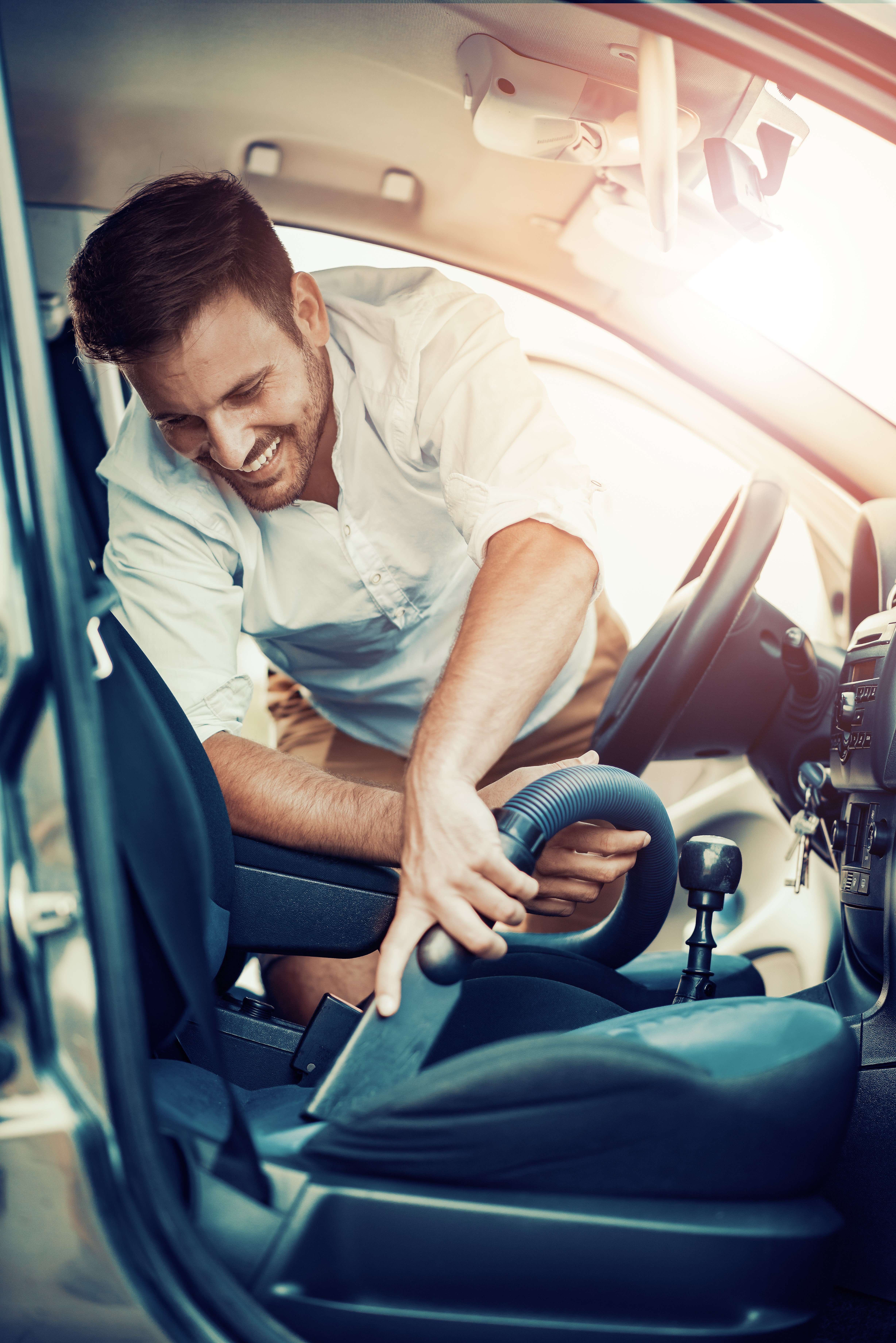 Vacuuming Out a Cars Interior